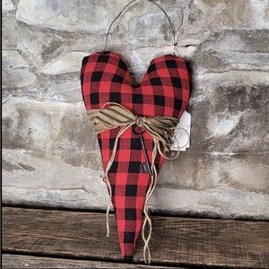 Rustic Plaid Heart with Key Accent